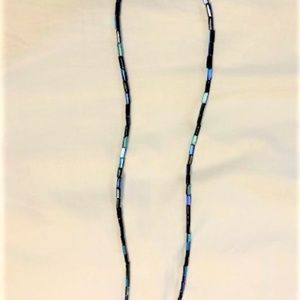 Vintage Black & Blue Beaded Necklace